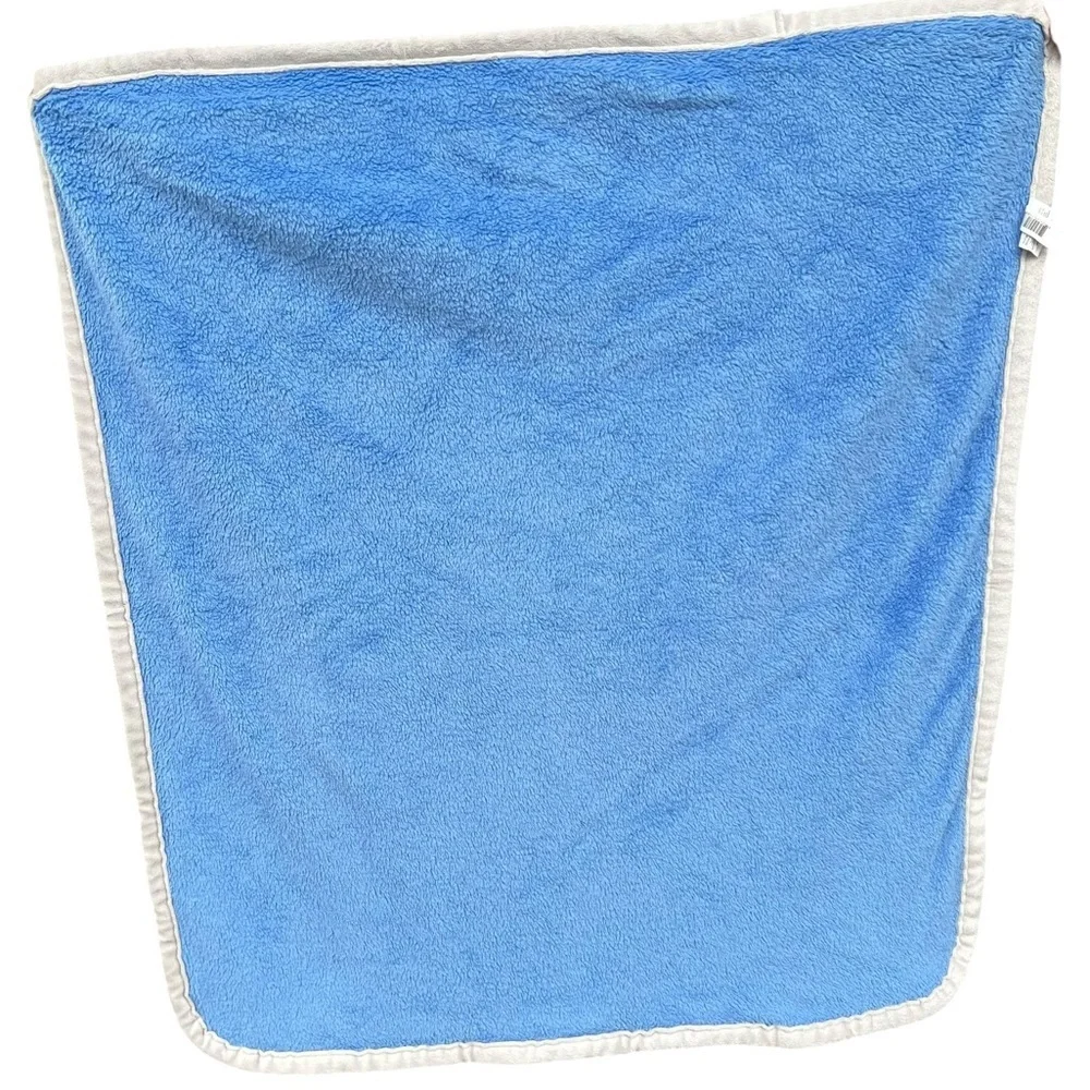 Blankets & Beyond Elephants Plush Double-Sided Baby Blanket Green Blue 27x31 HTF